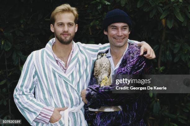 Actors Anthony Edwards and Timothy Dalton star in the film 'Hawks', 1988.