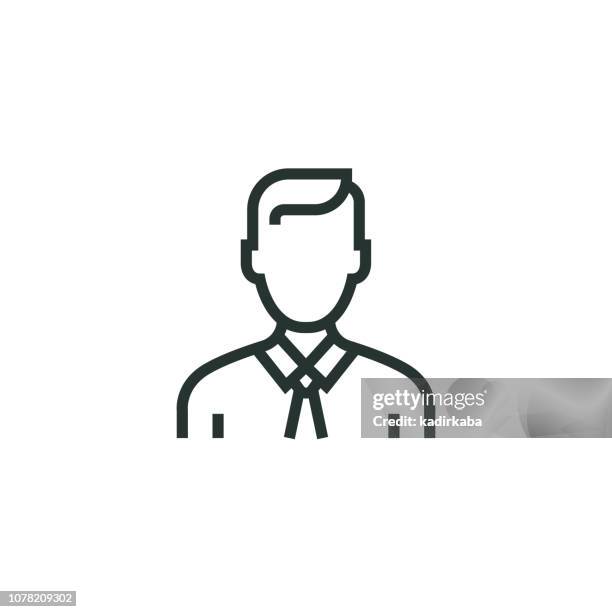 businessman line icon - anzug stock-grafiken, -clipart, -cartoons und -symbole