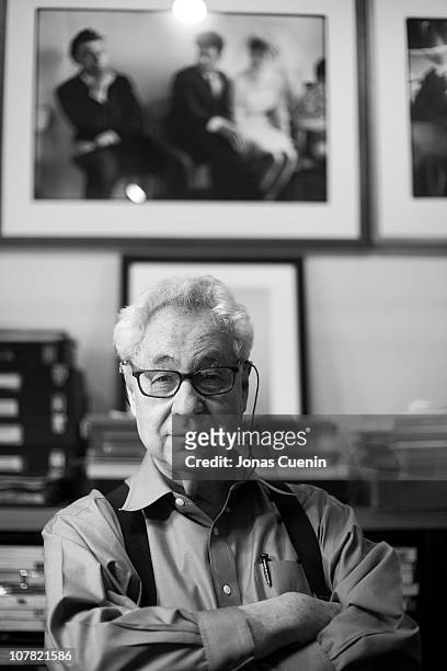 Famed photographer Elliot Erwitt poses for a portrait session on March 2 at his home in New York, New York.