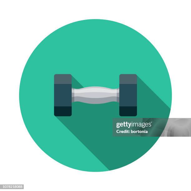 dumbbell weight loss flat design icon - dumbbell stock illustrations