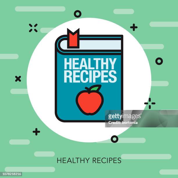 recipe book weight loss thin line icon - cookbook icons stock illustrations