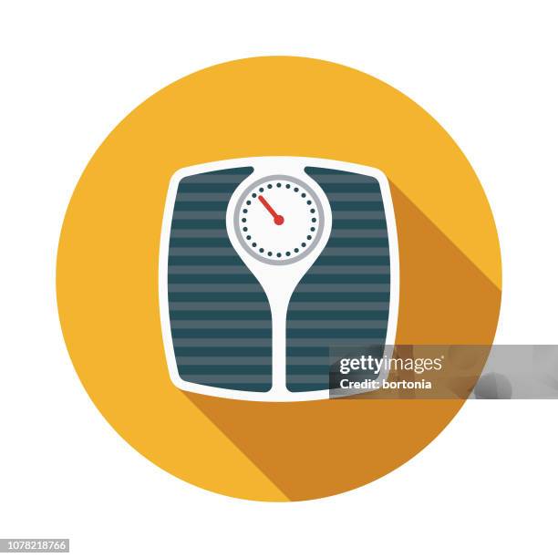 scale weight loss flat design icon - bathroom scale stock illustrations