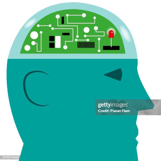 artificial intelligence - computer nerd vector stock illustrations