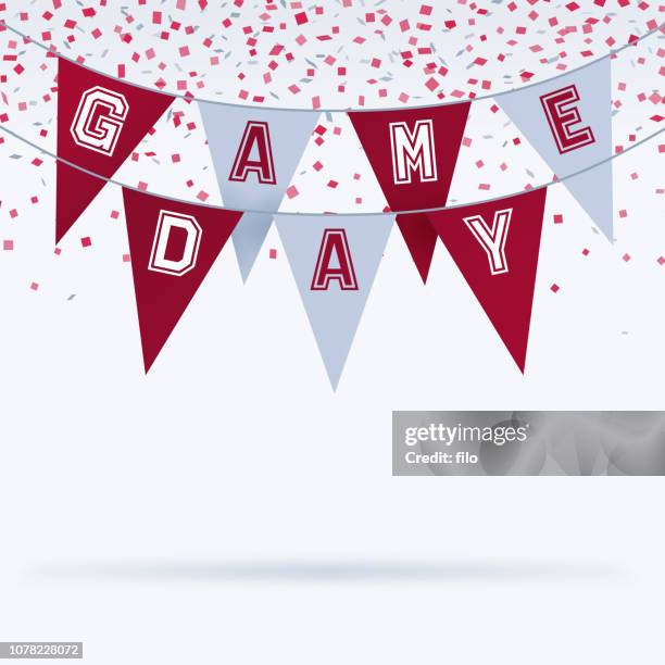 game day bunting sports celebration background - alabama football stock illustrations
