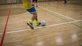 Indoor football in a sports hall