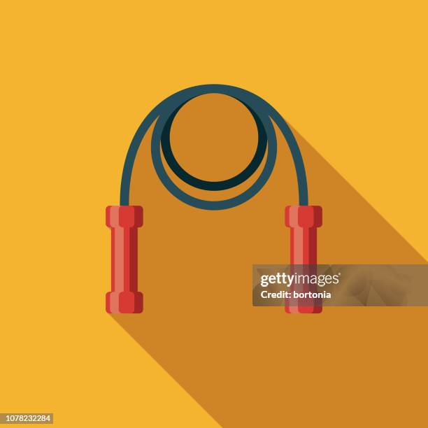 jump rope weight loss flat design icon - jump rope stock illustrations