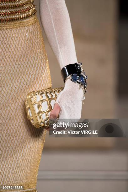 Model walks the runway at Chanel Metiers D'Art 2018/2019 Fashion show at The Metropolitan Museum of Art on December 04, 2018 in New York City.