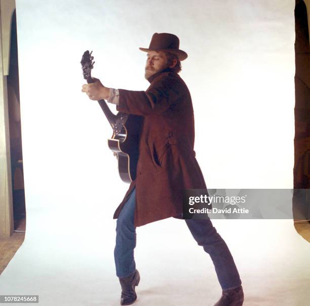 Levon Helm of the roots rock group The Band poses for a portrait in 1969 in Saugerties, New York.