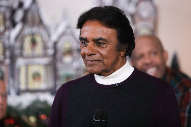 Singer Johnny Mathis visits Hallmark's "Home & Family" at Universal Studios Hollywood on December 06, 2018 in Universal City, California.
