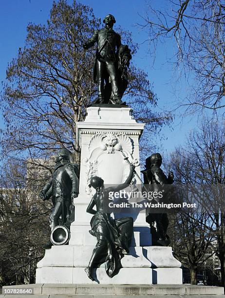 Lafayet23 Date: Kevin Clark\The Washington Post Neg #: Washington, DC Statue of marquis de Lafayette in Lafayette Square