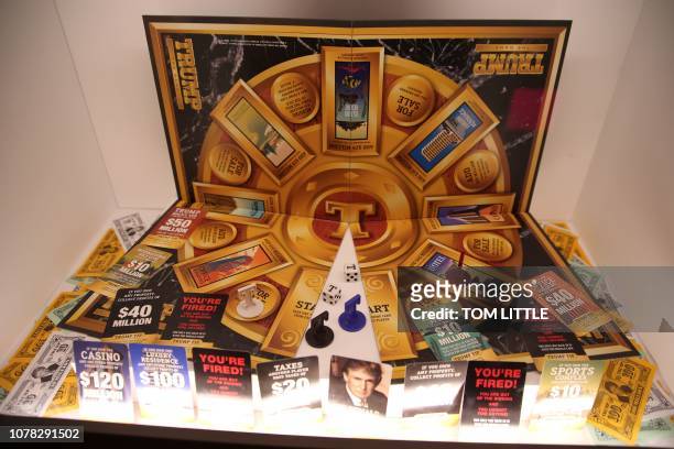 Components of 'Trump - the Game,' a boardgame themed around Donald Trumps's real estate business, originally released in 1989 and then again in 1990,...