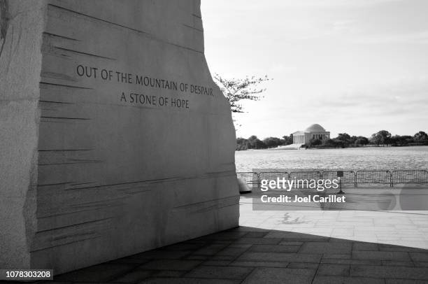 jefferson memorial and martin luther king jr memorial at tidal basin - martin luther king or photos stock pictures, royalty-free photos & images