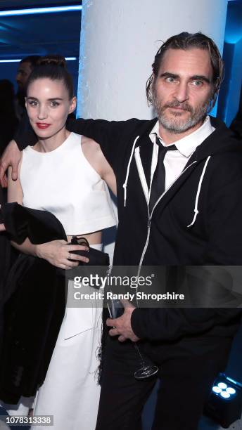 Rooney Mara and Joaquin Phoenix attend Michael Muller's HEAVEN, presented by The Art of Elysium, on January 5, 2019 in Los Angeles, California.
