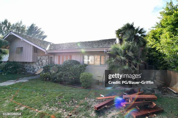 The Brady Bunch house is seen is seen under construction on January 06, 2019 in Los Angeles, California.