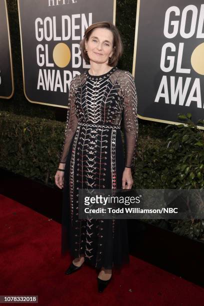 76th ANNUAL GOLDEN GLOBE AWARDS -- Pictured: Deborah Davis arrives to the 76th Annual Golden Globe Awards held at the Beverly Hilton Hotel on January...