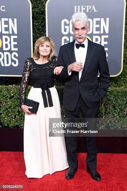 Katharine Ross and Sam Elliott attend the 76th Annual Golden Globe Awards at The Beverly Hilton Hotel on January 6, 2019 in Beverly Hills, California.
