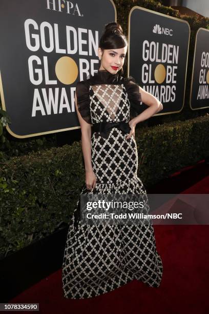 76th ANNUAL GOLDEN GLOBE AWARDS -- Pictured: Sofia Carson arrives to the 76th Annual Golden Globe Awards held at the Beverly Hilton Hotel on January...