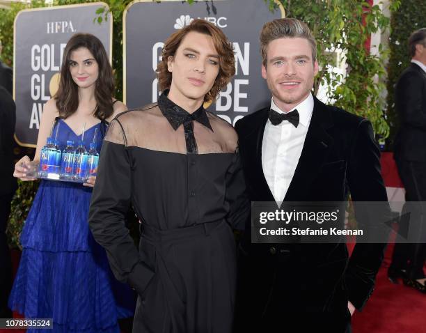 Cody Fern and Richard Madden attend FIJI Water at the 76th Annual Golden Globe Awards on January 6, 2019 at the Beverly Hilton in Los Angeles,...