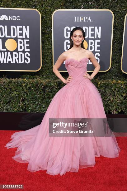 Emmy Rossum attends the 76th Annual Golden Globe Awards at The Beverly Hilton Hotel on January 6, 2019 in Beverly Hills, California.