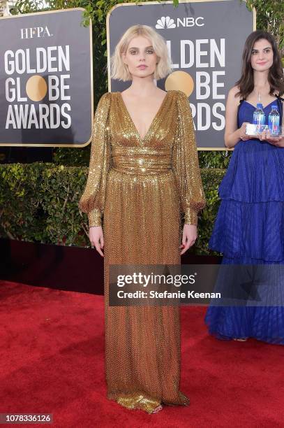 Lucy Boynton attends FIJI Water at the 76th Annual Golden Globe Awards on January 6, 2019 at the Beverly Hilton in Los Angeles, California.