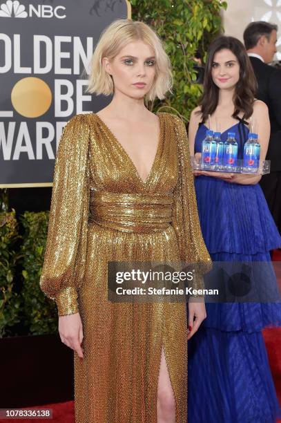 Lucy Boynton attends FIJI Water at the 76th Annual Golden Globe Awards on January 6, 2019 at the Beverly Hilton in Los Angeles, California.