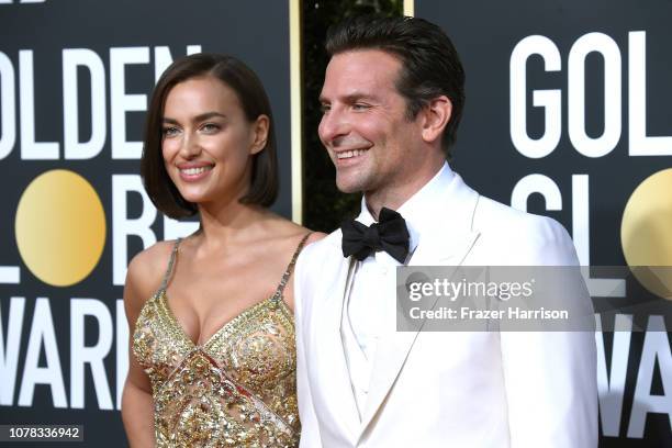 Irina Shayk and Bradley Cooper attend the 76th Annual Golden Globe Awards at The Beverly Hilton Hotel on January 6, 2019 in Beverly Hills, California.