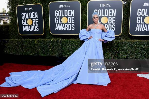 76th ANNUAL GOLDEN GLOBE AWARDS -- Pictured: Lady Gaga arrives to the 76th Annual Golden Globe Awards held at the Beverly Hilton Hotel on January 6,...