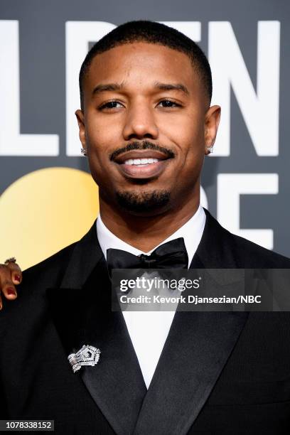 76th ANNUAL GOLDEN GLOBE AWARDS -- Pictured: Michael B. Jordan arrives to the 76th Annual Golden Globe Awards held at the Beverly Hilton Hotel on...