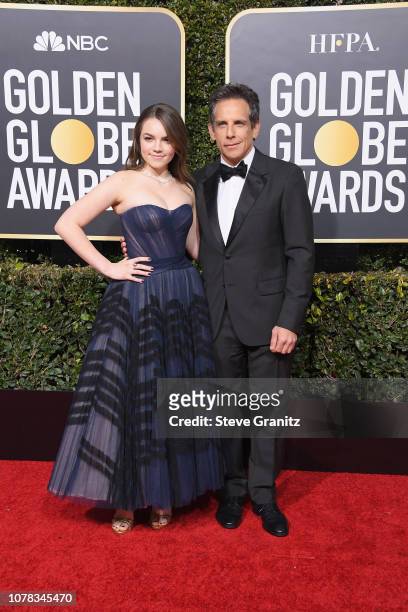 Ella Stiller and Ben Stiller attend the 76th Annual Golden Globe Awards at The Beverly Hilton Hotel on January 6, 2019 in Beverly Hills, California.