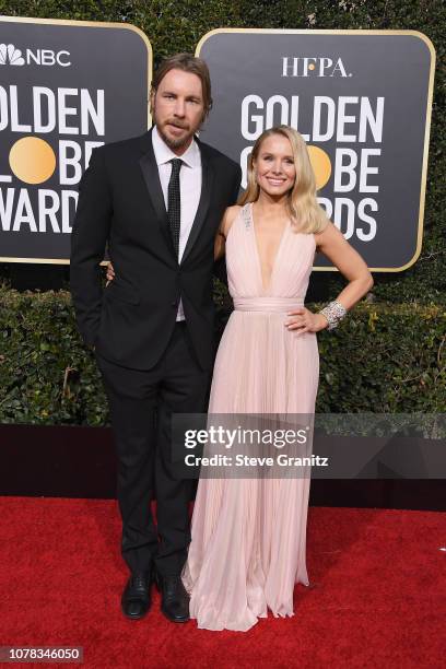 Dax Shepard and wife Kristen Bell attend the 76th Annual Golden Globe Awards at The Beverly Hilton Hotel on January 6, 2019 in Beverly Hills,...