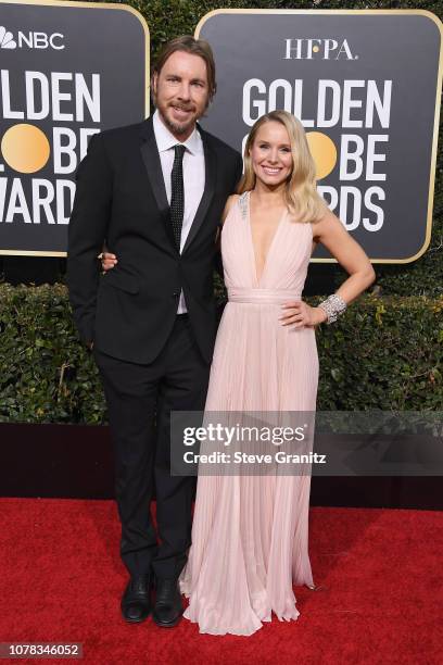 Dax Shepard and wife Kristen Bell attend the 76th Annual Golden Globe Awards at The Beverly Hilton Hotel on January 6, 2019 in Beverly Hills,...