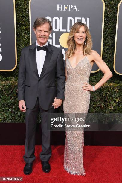 William H. Macy and Felicity Huffman attend the 76th Annual Golden Globe Awards at The Beverly Hilton Hotel on January 6, 2019 in Beverly Hills,...