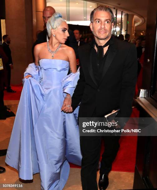 76th ANNUAL GOLDEN GLOBE AWARDS -- Pictured: Lady Gaga and Christian Carino arrive to the 76th Annual Golden Globe Awards held at the Beverly Hilton...