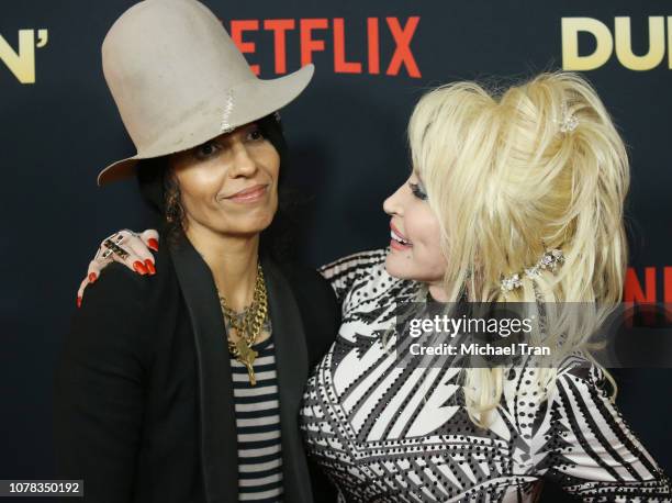 Linda Perry and Dolly Parton atten the Los Angeles premiere of Netflix's "Dumplin'" held at TCL Chinese Theatre on December 06, 2018 in Hollywood,...