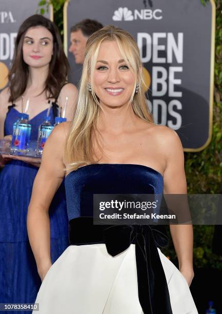 Kaley Cuoco attends FIJI Water at the 76th Annual Golden Globe Awards on January 6, 2019 at the Beverly Hilton in Los Angeles, California.