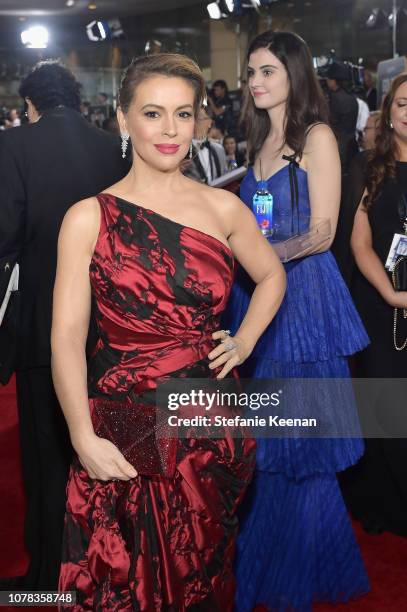 Alyssa Milano attends FIJI Water at the 76th Annual Golden Globe Awards on January 6, 2019 at the Beverly Hilton in Los Angeles, California.