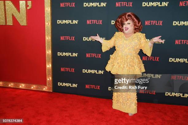 Ginger Minj attends the premiere of Netflix's 'Dumplin'' at TCL Chinese 6 Theatres on December 06, 2018 in Hollywood, California.