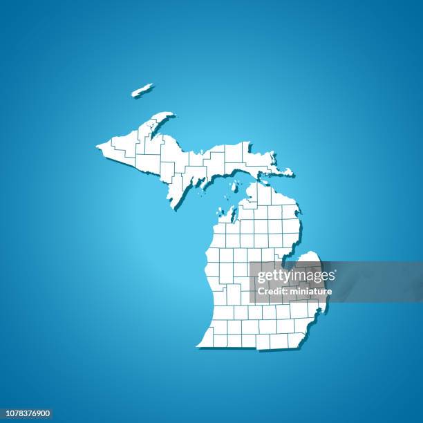 michigan map - michigan vector stock illustrations