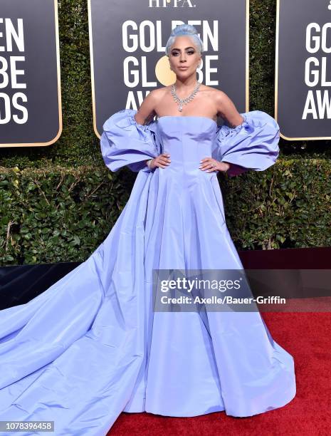 Lady Gaga attends the 76th Annual Golden Globe Awards at The Beverly Hilton Hotel on January 6, 2019 in Beverly Hills, California.