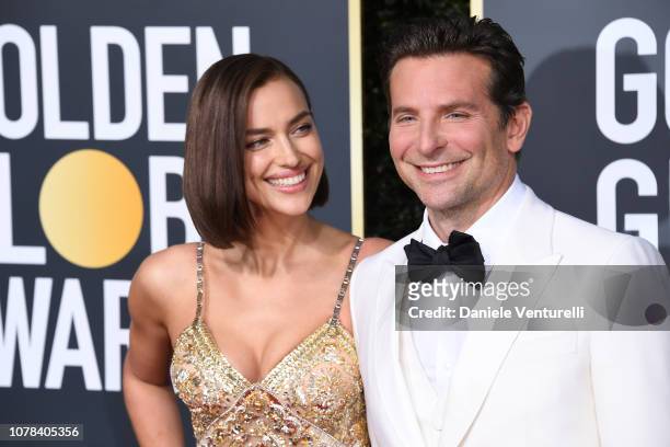 Irina Shayk and Bradley Cooper attend the 76th Annual Golden Globe Awards at The Beverly Hilton Hotel on January 6, 2019 in Beverly Hills, California.