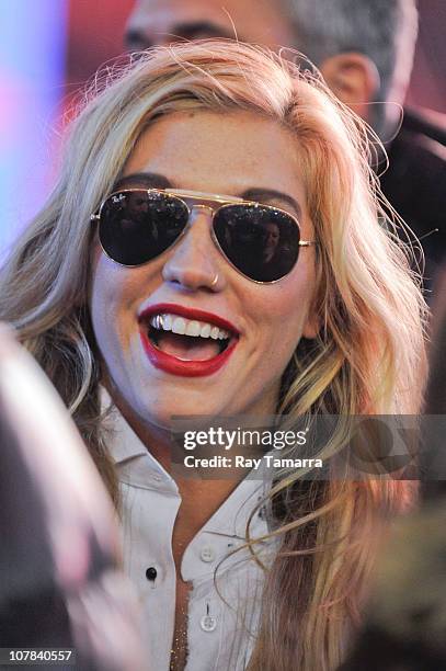 Singer Ke$ha attends the New Year's Eve 2011 in Times Square on December 31, 2010 in New York City.