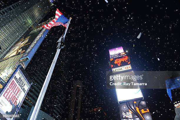 General view during the New Year's Eve 2011 in Times Square on December 31, 2010 in New York City.