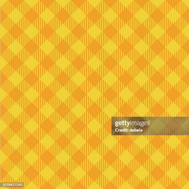 gelbe holzfäller argyle-muster-hintergrund - plaid stock-grafiken, -clipart, -cartoons und -symbole