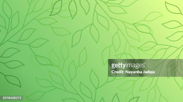 stockillustraties, clipart, cartoons en iconen met groene bladeren naadloze patroon achtergrond - bloem plant