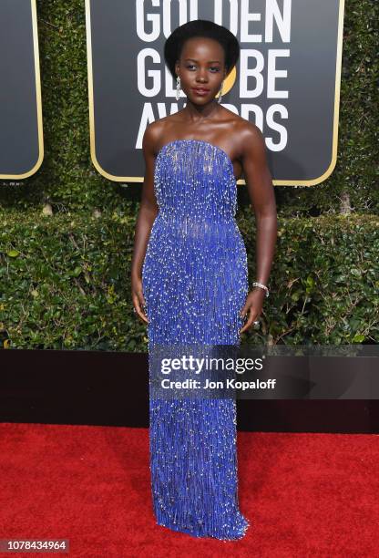 Lupita Nyong'o attends the 76th Annual Golden Globe Awards at The Beverly Hilton Hotel on January 6, 2019 in Beverly Hills, California.