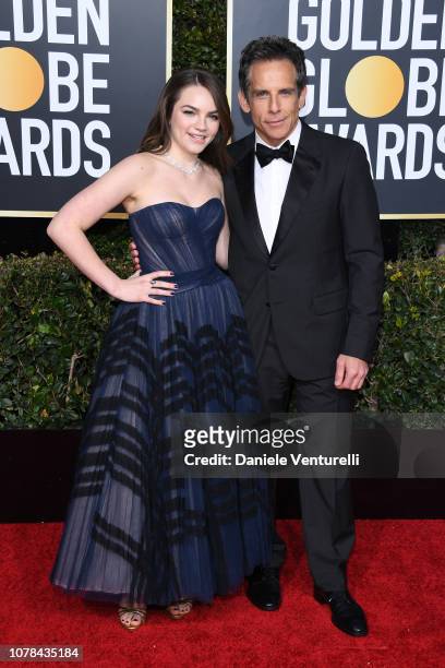 Ella Stiller and Ben Stiller attend the 76th Annual Golden Globe Awards at The Beverly Hilton Hotel on January 6, 2019 in Beverly Hills, California.