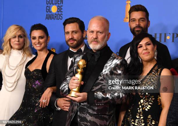 Best Limited Series or Motion Picture Made for Television "The Assassination of Gianni Versace" winners producer Ryan Murphy and actors Penelope...