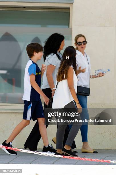 Julio Iglesias's wife, Miranda Rijnsburger and her son Guillermo Iglesias are seen on June 19, 2018 in Marbella, Spain.