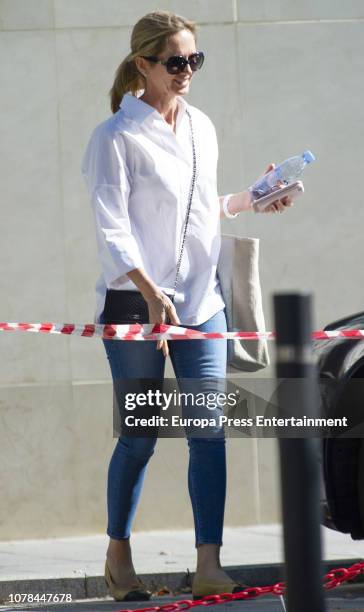 Julio Iglesias's wife, Miranda Rijnsburger is seen on June 19, 2018 in Marbella, Spain.