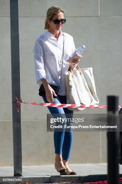 Julio Iglesias's wife, Miranda Rijnsburger is seen on June 19, 2018 in Marbella, Spain.